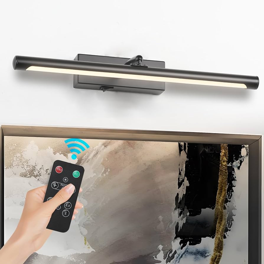 Wireless Picture Lights Battery Operated with Remote, Black Rechargeable Picture Lights for Wall ... | Amazon (US)