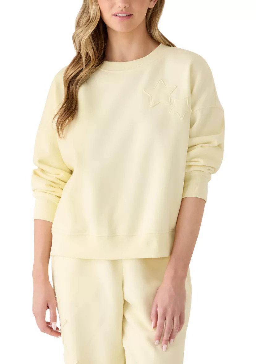 Women's Drop Shoulder Crew Sweatshirt with Appliqué | Belk