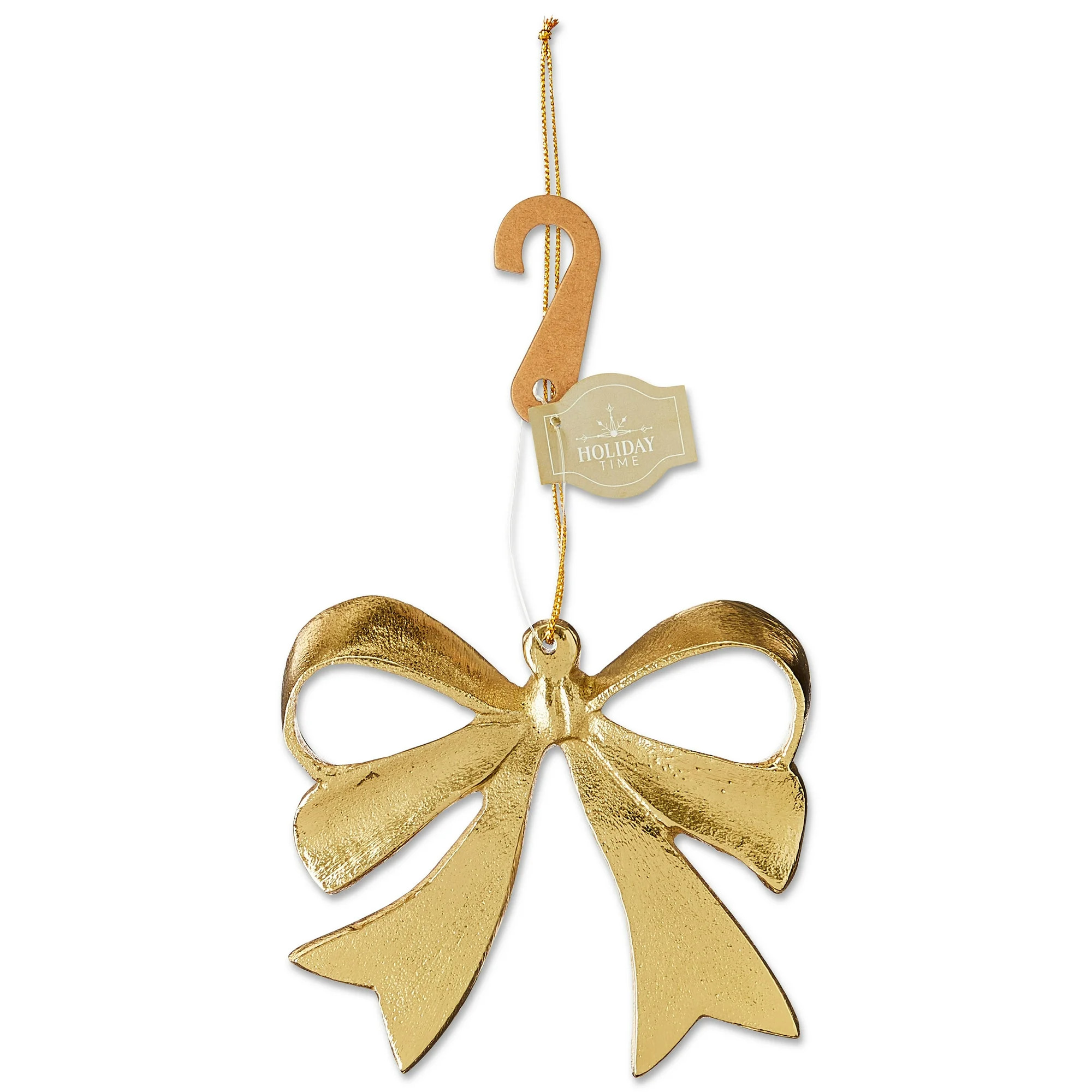 Gold Aluminum Bow Christmas Ornaments, 4.5", 8 Count, by Holiday Time - Walmart.com | Walmart (US)