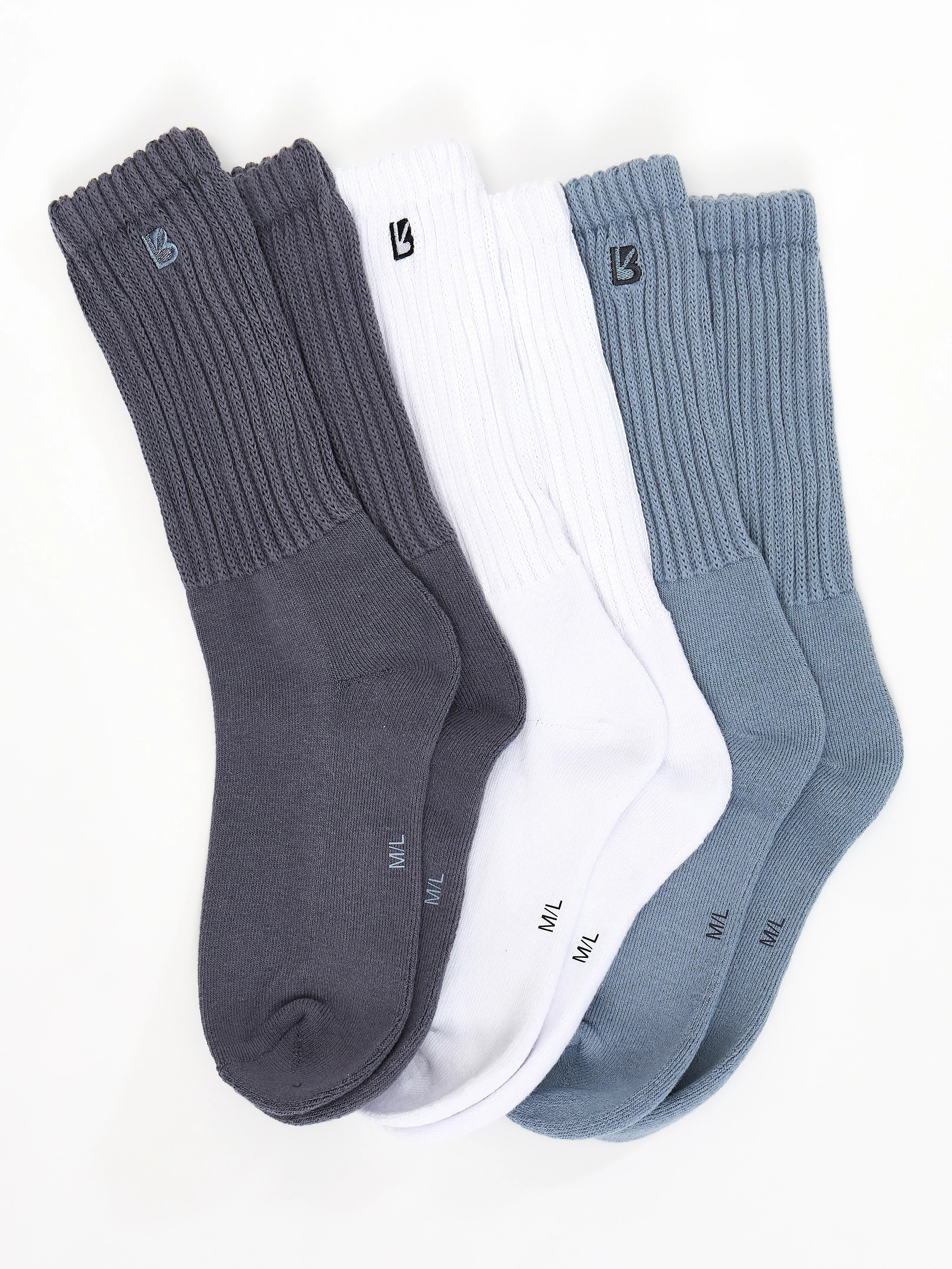 3 Pack Scrunch Socks - Multi Sterling XS/S | Buffbunny
