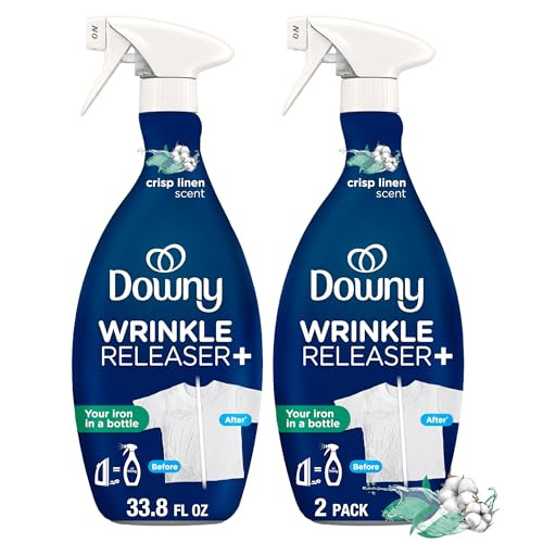 Downy Wrinkle Releaser Spray, All In One Formula, Removes Wrinkles, Static and Odor Eliminator, Crisp Linen Scent, 33.8 Fl Oz, Pack of 2 (Packaging May Vary) | Amazon (US)