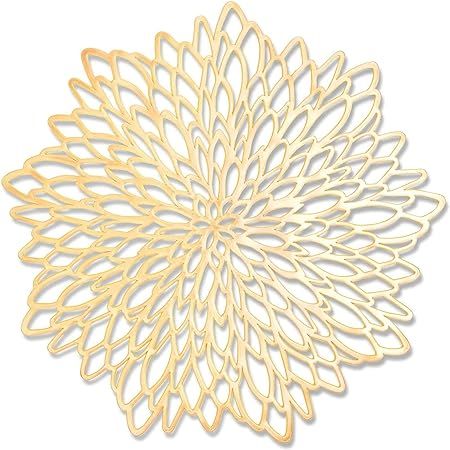 Decorative Vinyl Placemat in Gold Leaf Design (14.4 in, 10 Pack) | Amazon (US)