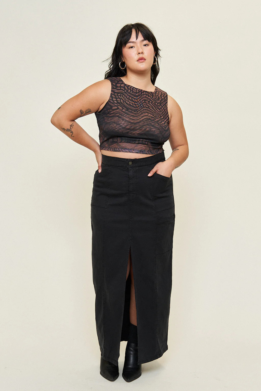 Leah Cotton Tencel Cargo Maxi Skirt | What Lo Wants