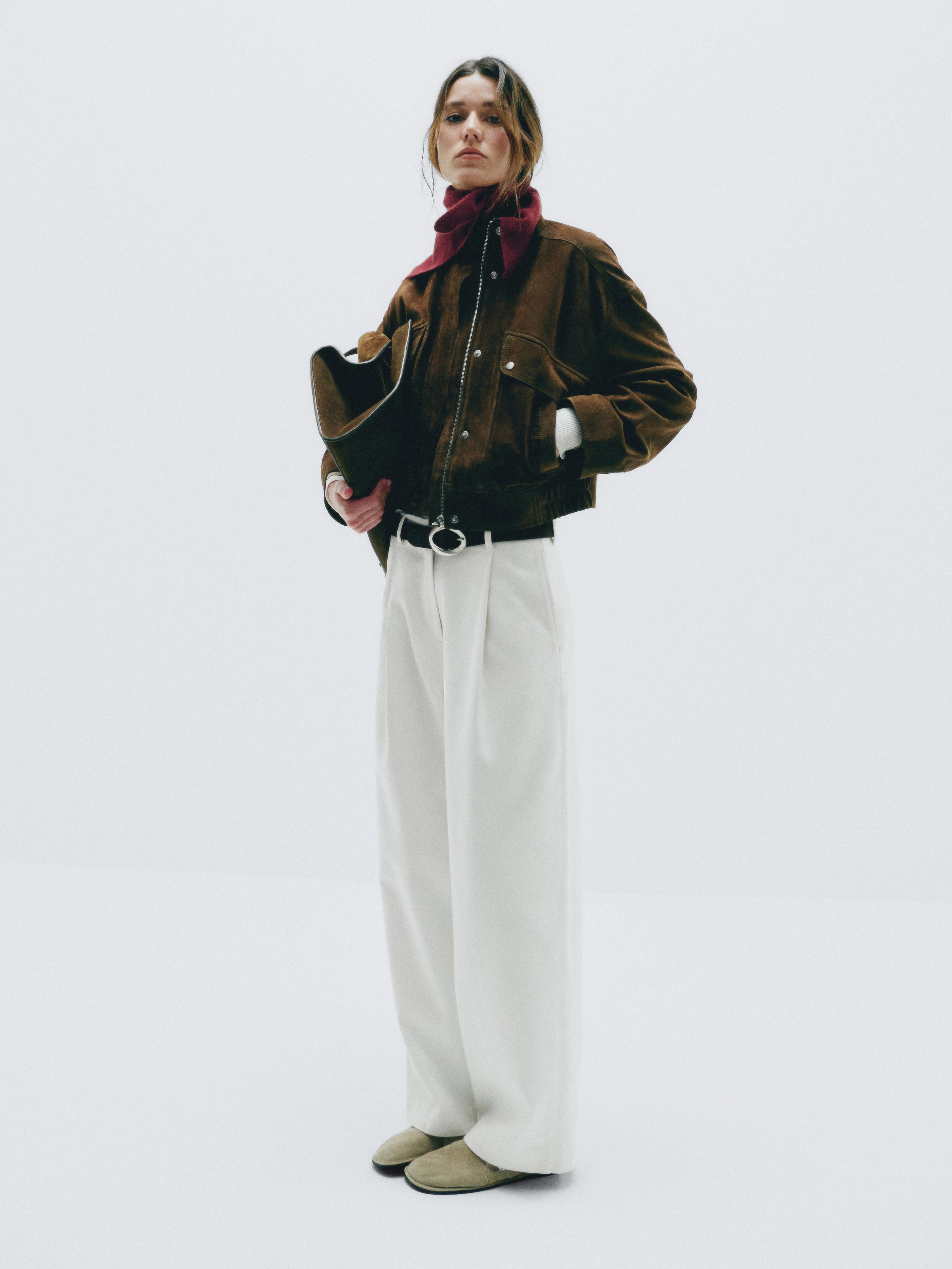 Nubuck leather jacket | Massimo Dutti UK