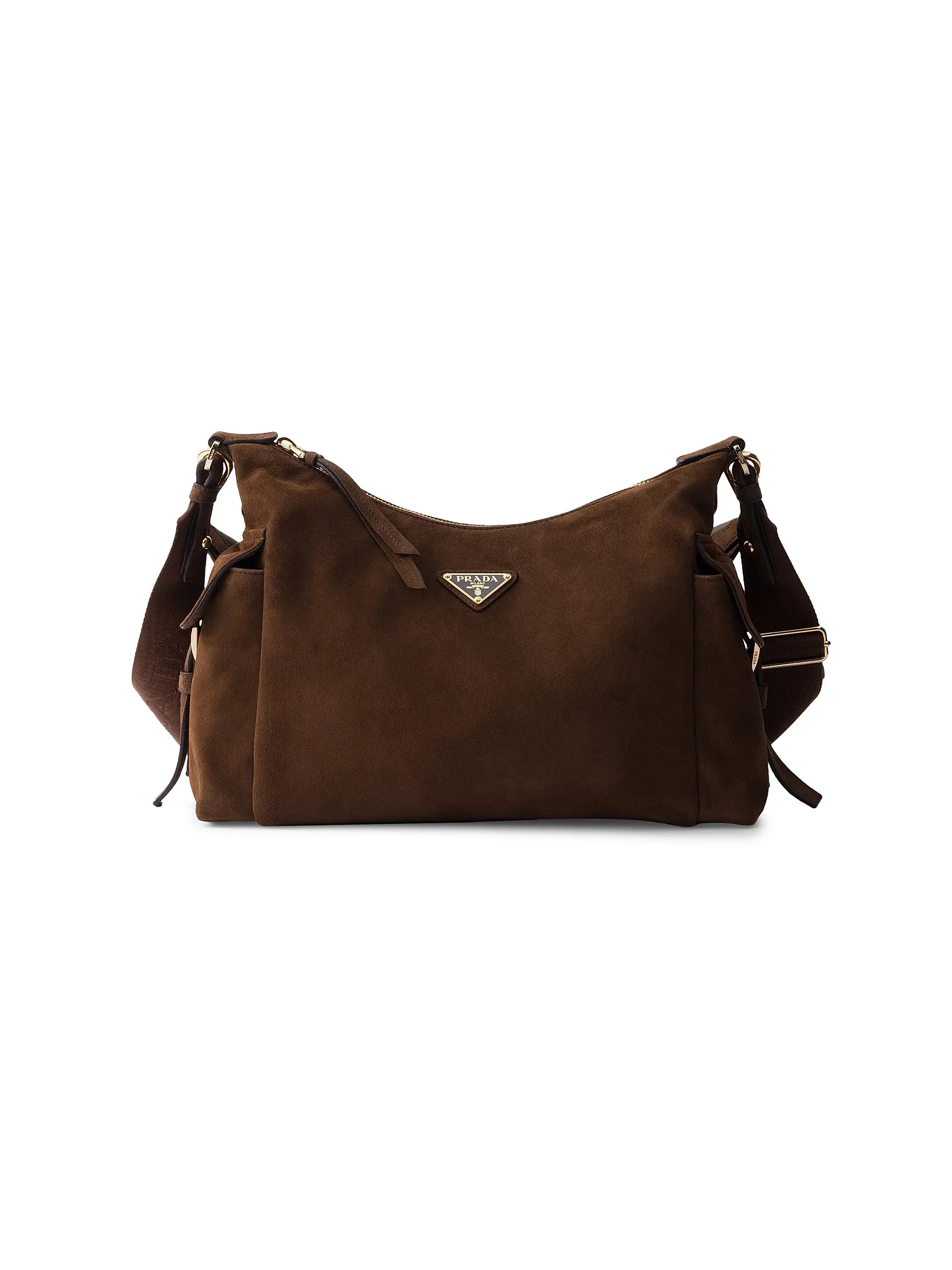 Prada Large Explore Suede Shoulder Bag | Saks Fifth Avenue | Saks Fifth Avenue