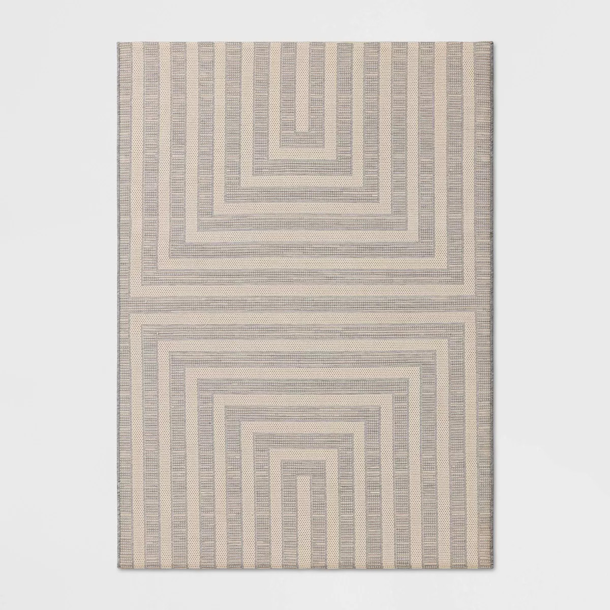 5'x7' Block Lines Rectangular Woven Outdoor Area Rug Gray - Threshold™ | Target