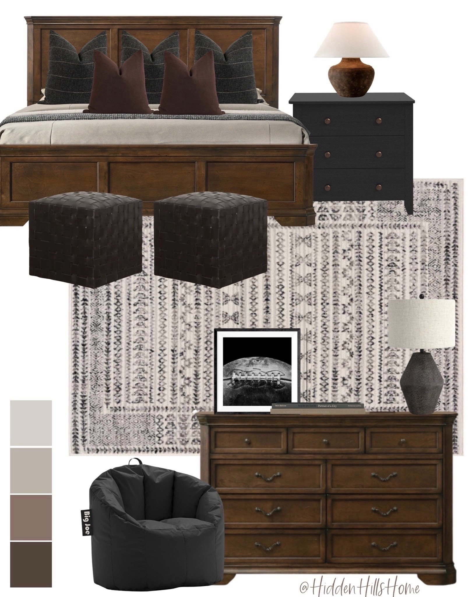Teen boys bedroom mood board, black and brown boys bedroom design, teen bedroom decor #bed #boys

#LTKHome #LTKSaleAlert #LTKKids