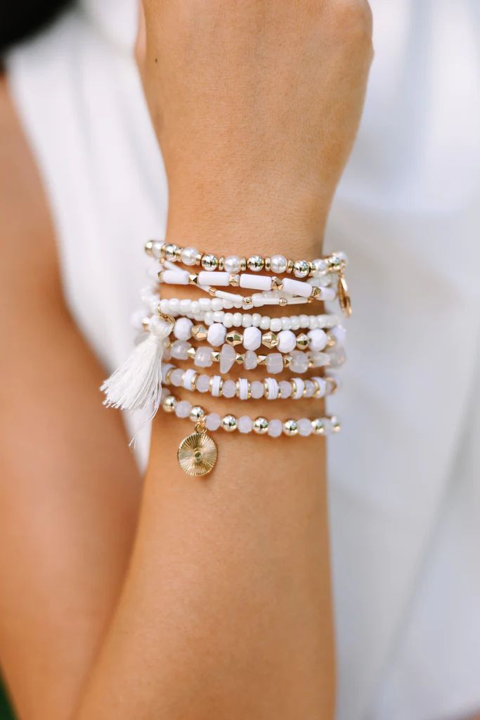Want It All White Beaded Bracelet Set | The Mint Julep Boutique