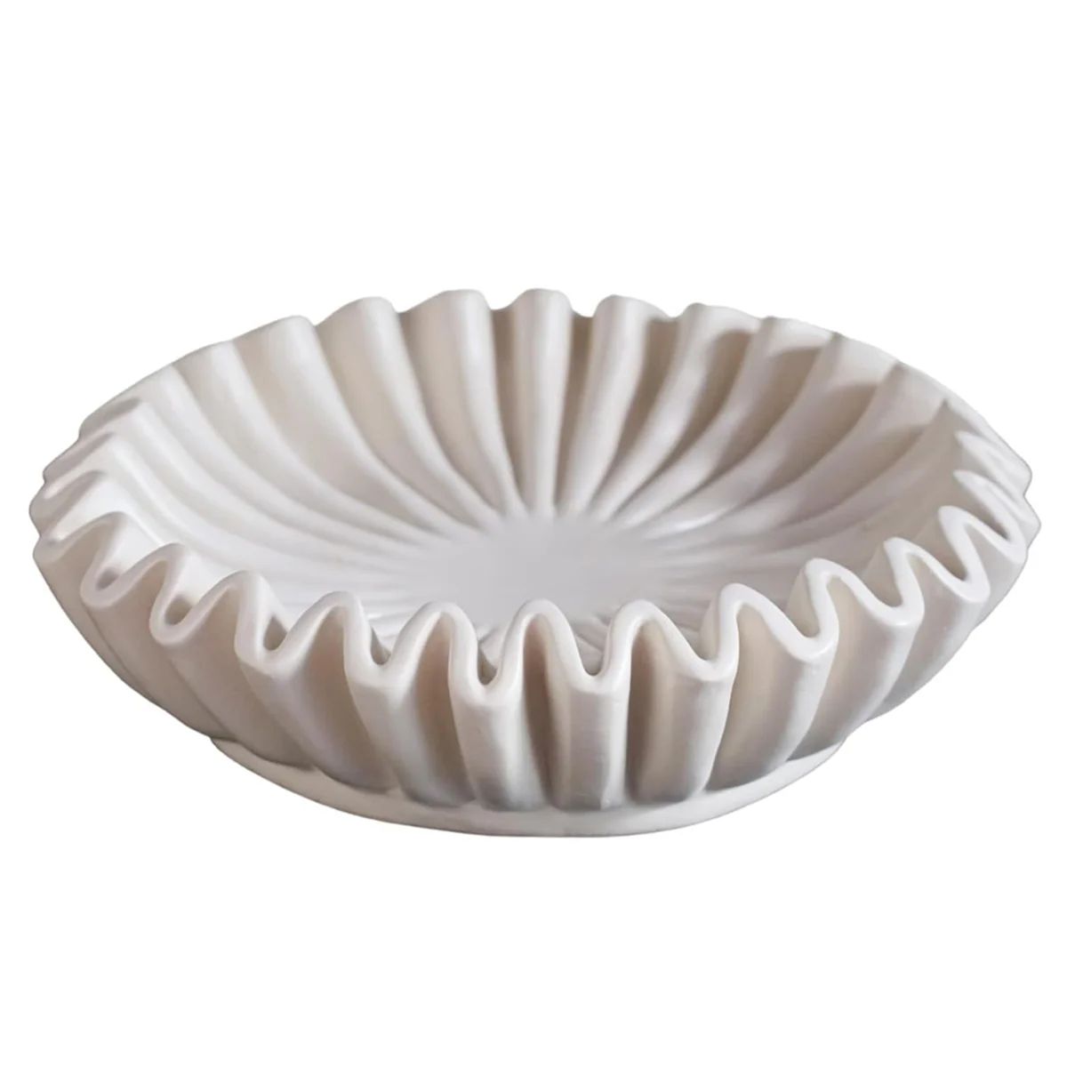 Fluted Ruffle Decorative Bowl - Home Decor Accents for Living Room Styling Coffee Table Bookshelf... | Walmart (US)