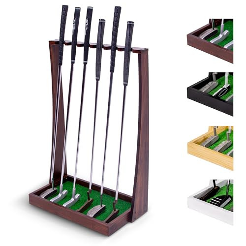 GoSports Premium Wooden Golf Putter Stand - Indoor Display Rack - Holds 6 Clubs | Amazon (US)