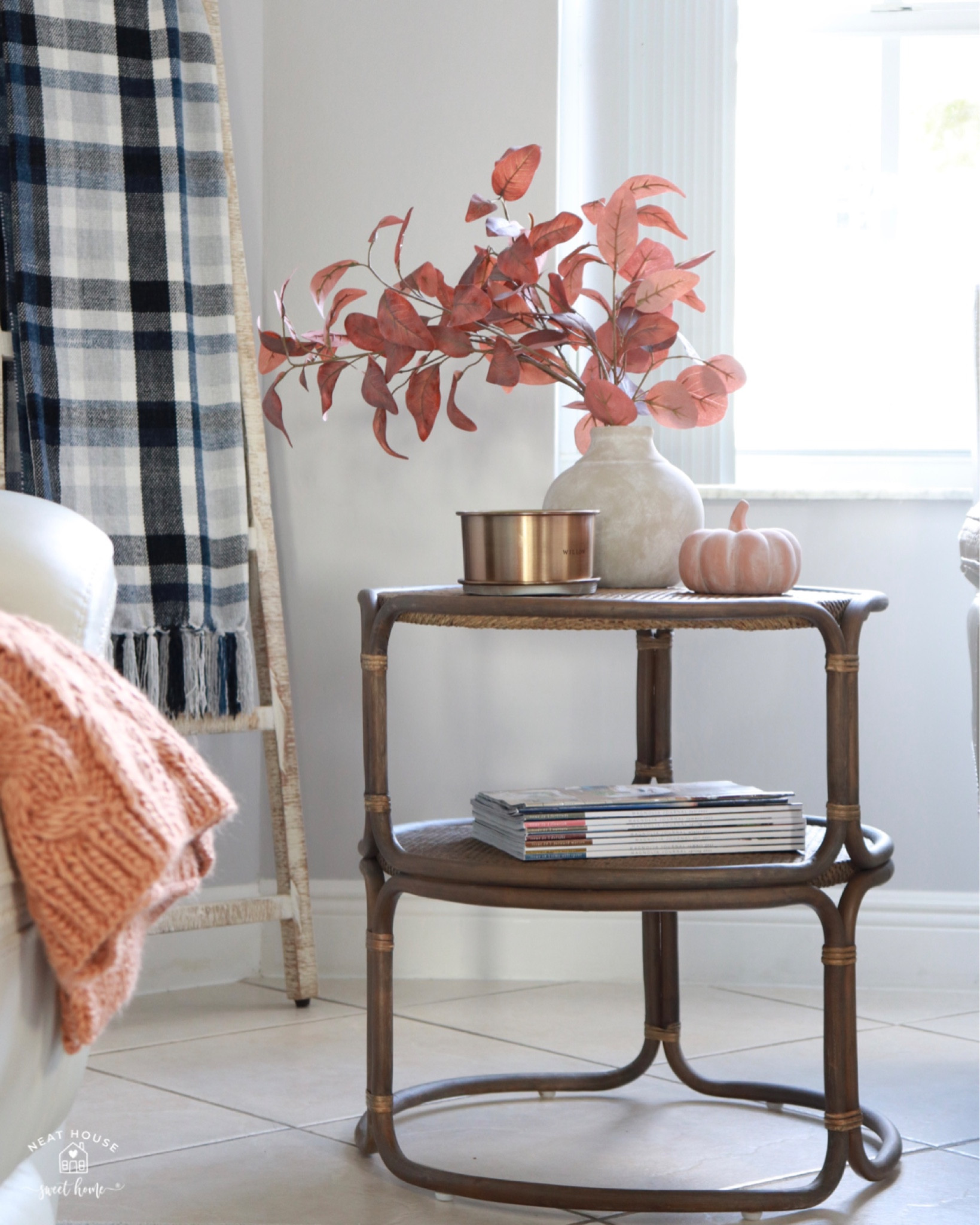 Fall side table styling.

#LTKhome #LTKSeasonal