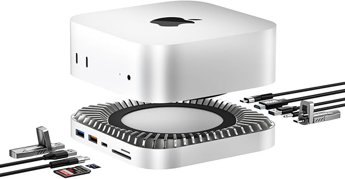 Mac mini M4 Dock, Aluminum Stand and HDMI Hub for Mac mini M4 and M4 Pro 2024 with M.2 NVMe/SATA ... | Amazon (US)