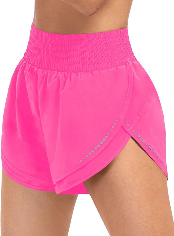 BMJL Womens High Waisted Shorts Athletic Running Short Elastic Quick Dry Gym Workout Shorts | Amazon (US)
