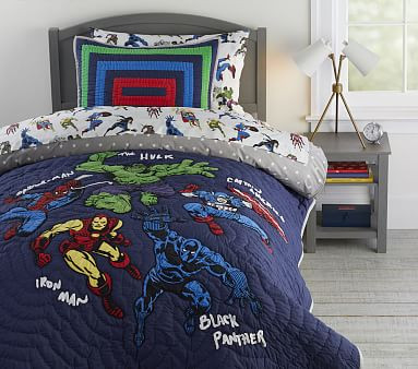 Marvel Heroes Quilt & Shams | Pottery Barn Kids