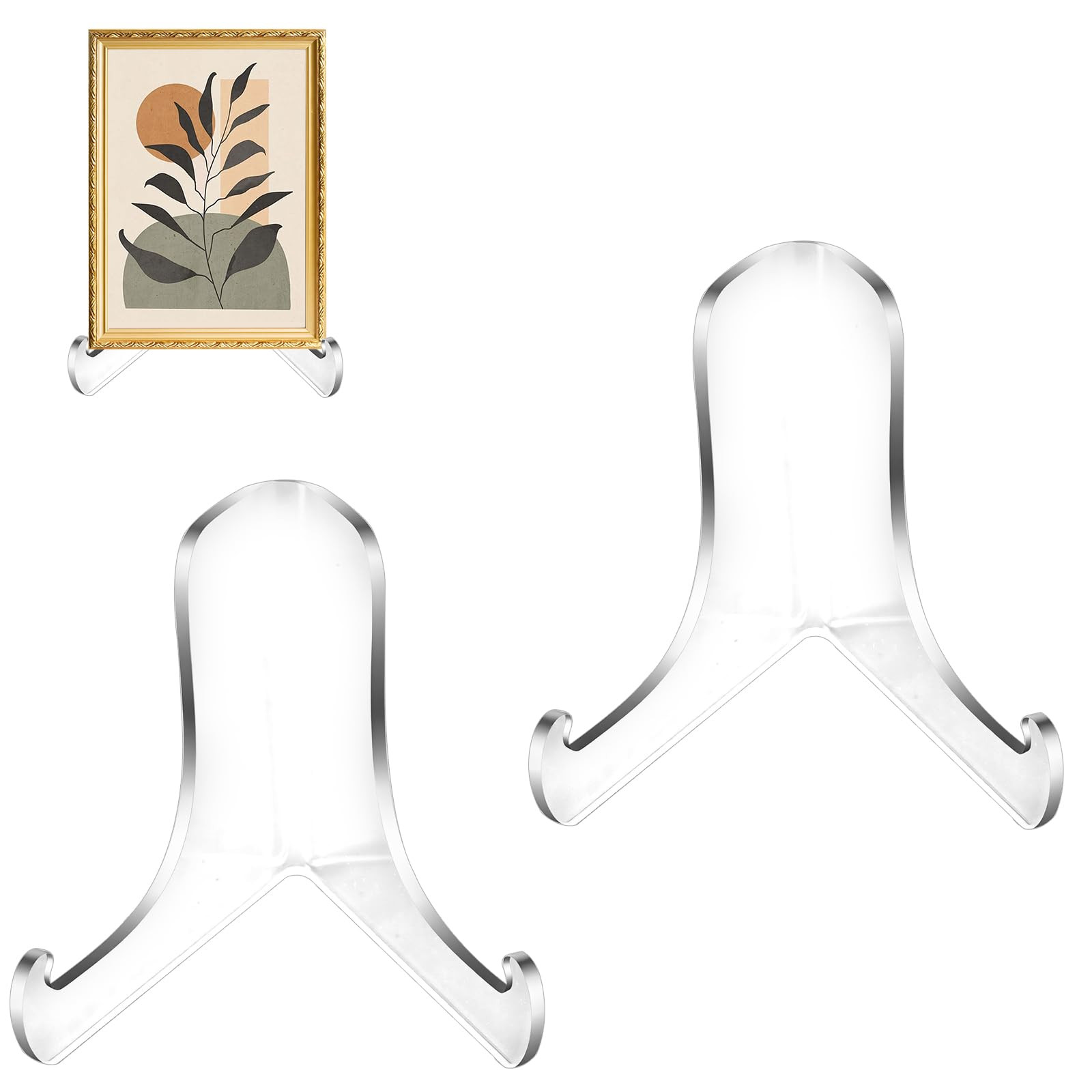 2 Pcs 3 Inch 60-Degree Angle Acrylic Plate Display Stand Clear Photo Holder Stands Easel Base Des... | Amazon (US)