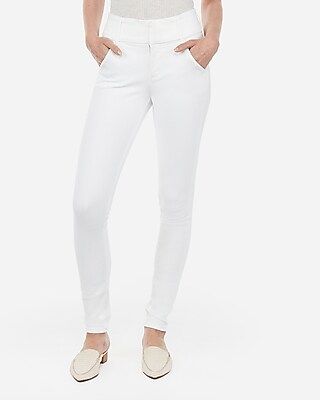 High Waisted Denim Perfect White Skinny Jeans, Women's Size:18 Long | Express