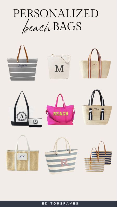 Personalized Beach Bags, monogrammed beach bags. 

#LTKHoliday #LTKitbag #LTKGiftGuide