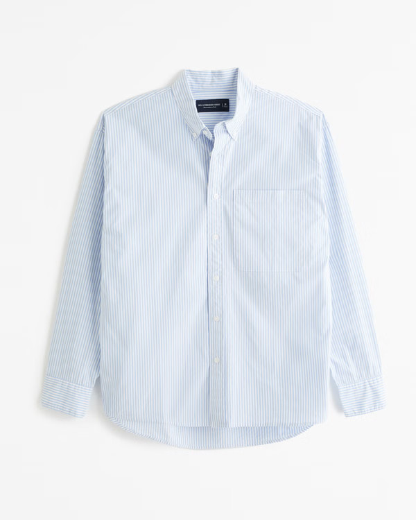 Men's 90s Oversized Poplin Shirt | Men's Tops | Abercrombie.com | Abercrombie & Fitch (US)