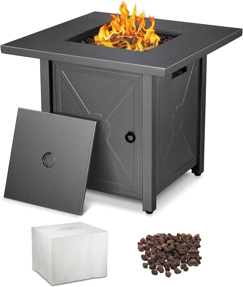 R.W.FLAME 28'' Fire Pit Table,Propane Fire Pit Table,41000BTU,Square Fire Pit,Portable Outdoor Fi... | Amazon (US)