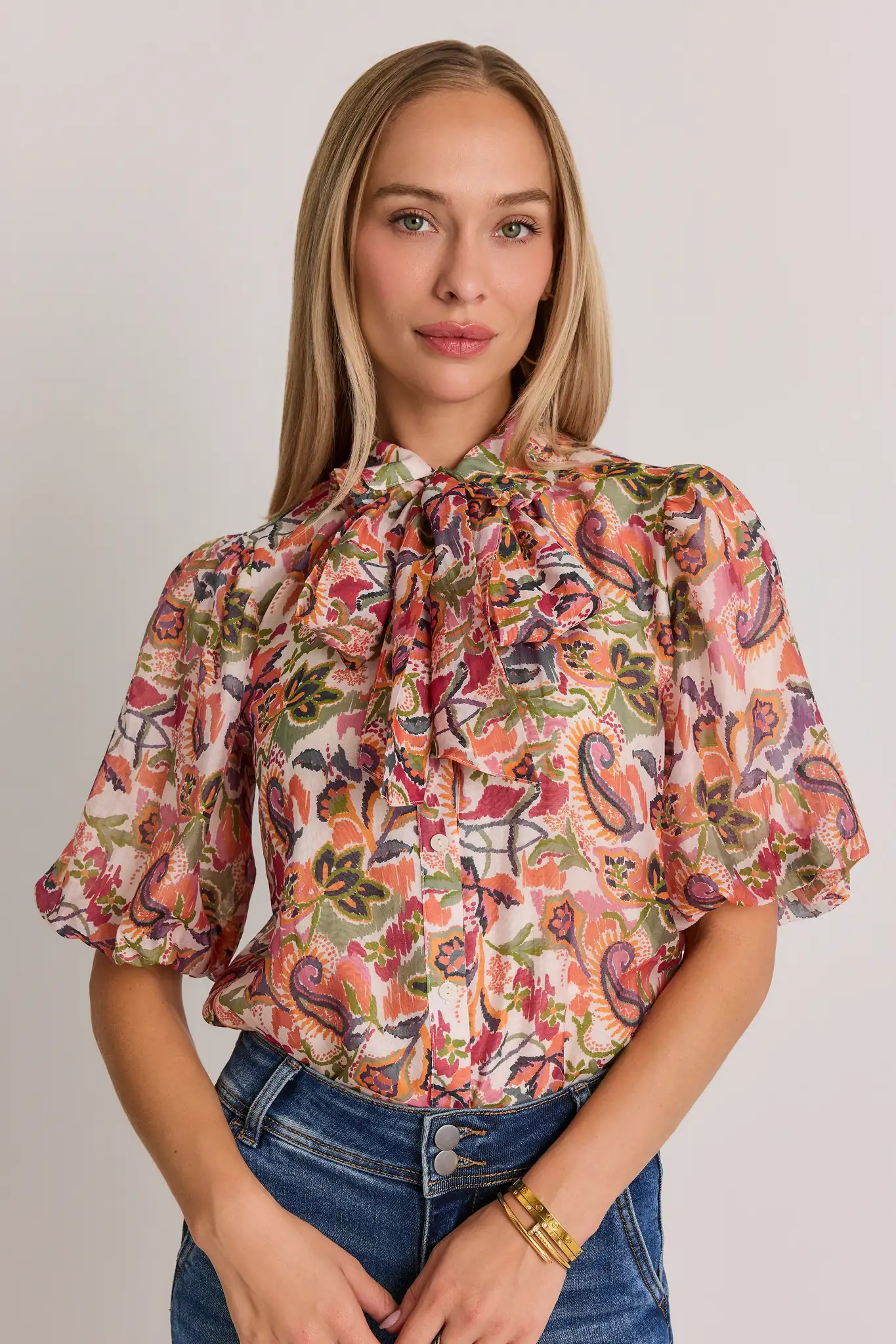 Multi Paisley Print Top | Avara