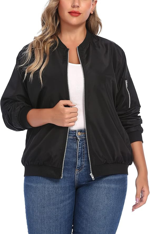 IN'VOLAND Womens Jacket Plus Size Bomber Jackets Lightweight with Pockets Zip Up Quilted Casual C... | Amazon (CA)