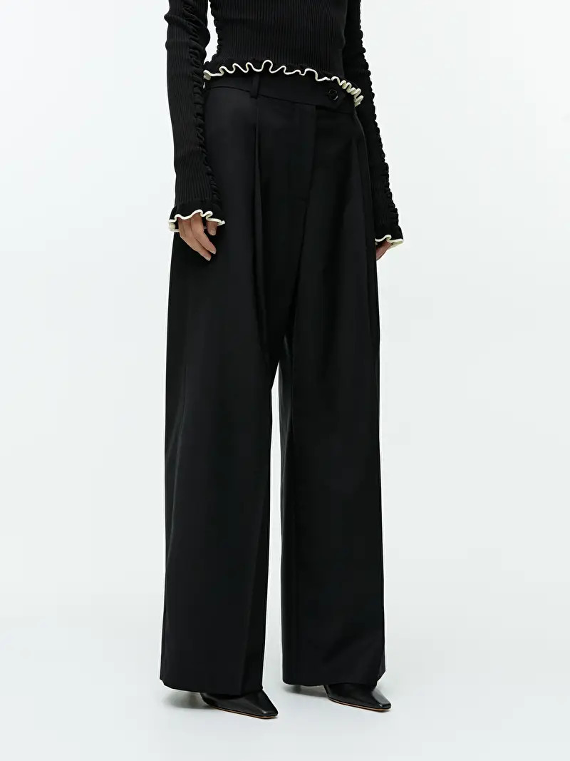 Wide Wool Blend Trousers | ARKET (US&UK)