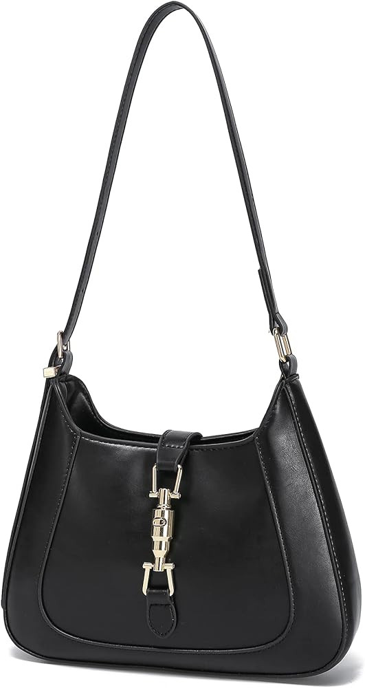 SUANNI Leather Shoulder Bag,Classic Crossbody Handbag for Women,Clutch Bag with Metal Lock Closure | Amazon (US)