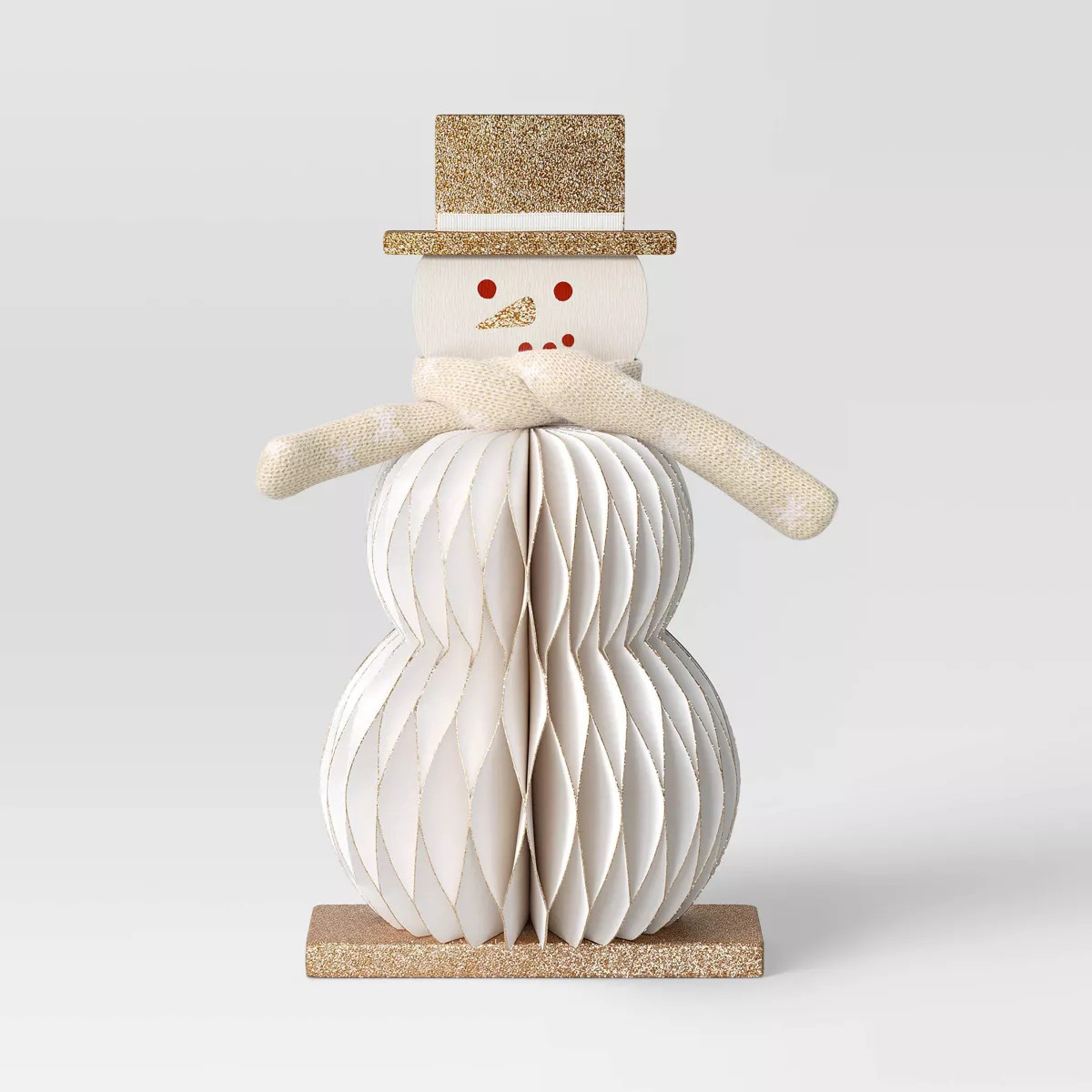 Honeycomb Christmas Snowman Figurine - Wondershop™: Indoor Tabletop Decor, Paper & Wood, 9" Hei... | Target
