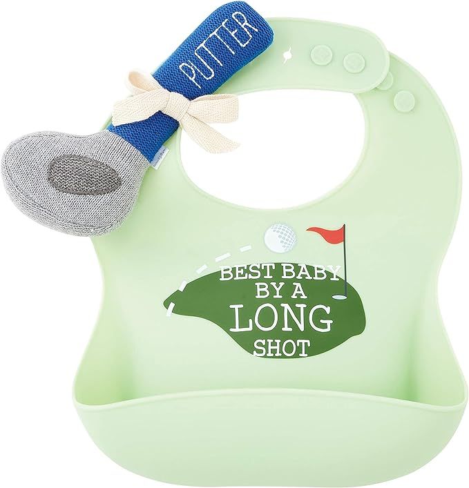Mud Pie Silicone Baby Golf Bib Set with Golf Putter Rattle | Amazon (US)