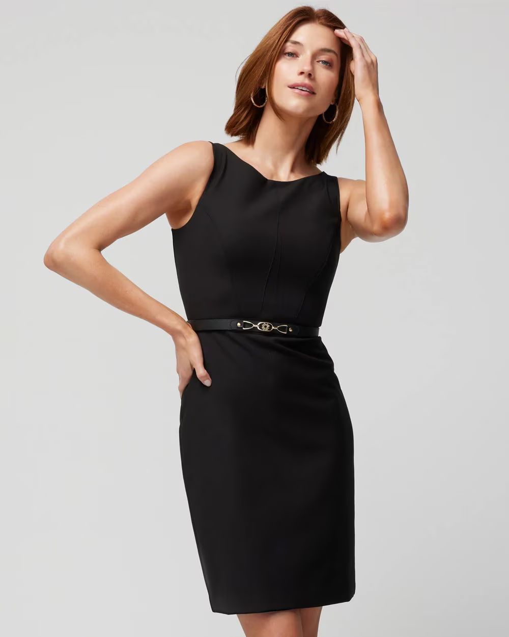 Sleeveless Bateau-Neck Sheath Dress | White House Black Market