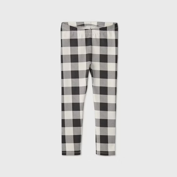 Toddler Girls' Buffalo Check Leggings - Cat & Jack™ Cream | Target
