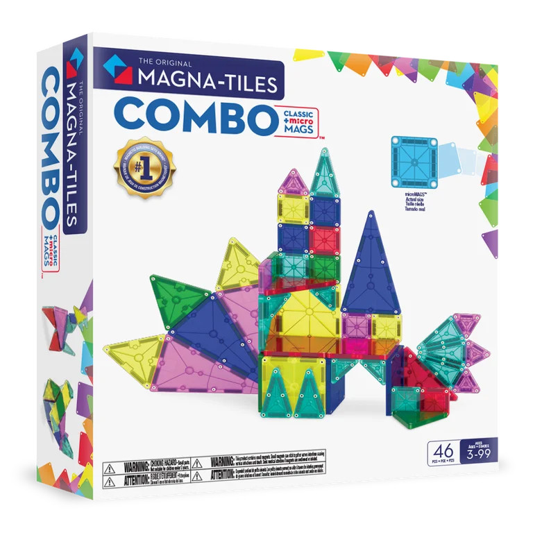 MAGNA-TILES® Combo 46-Piece Magnetic Construction Set, The ORIGINAL Magnetic Building Brand | Walmart (US)