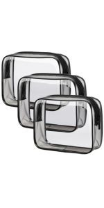 PACKISM TSA Approved Toiletry Bag - Clear Makeup Bag Waterproof Quart Size Bag, Travel Makeup Cos... | Amazon (US)