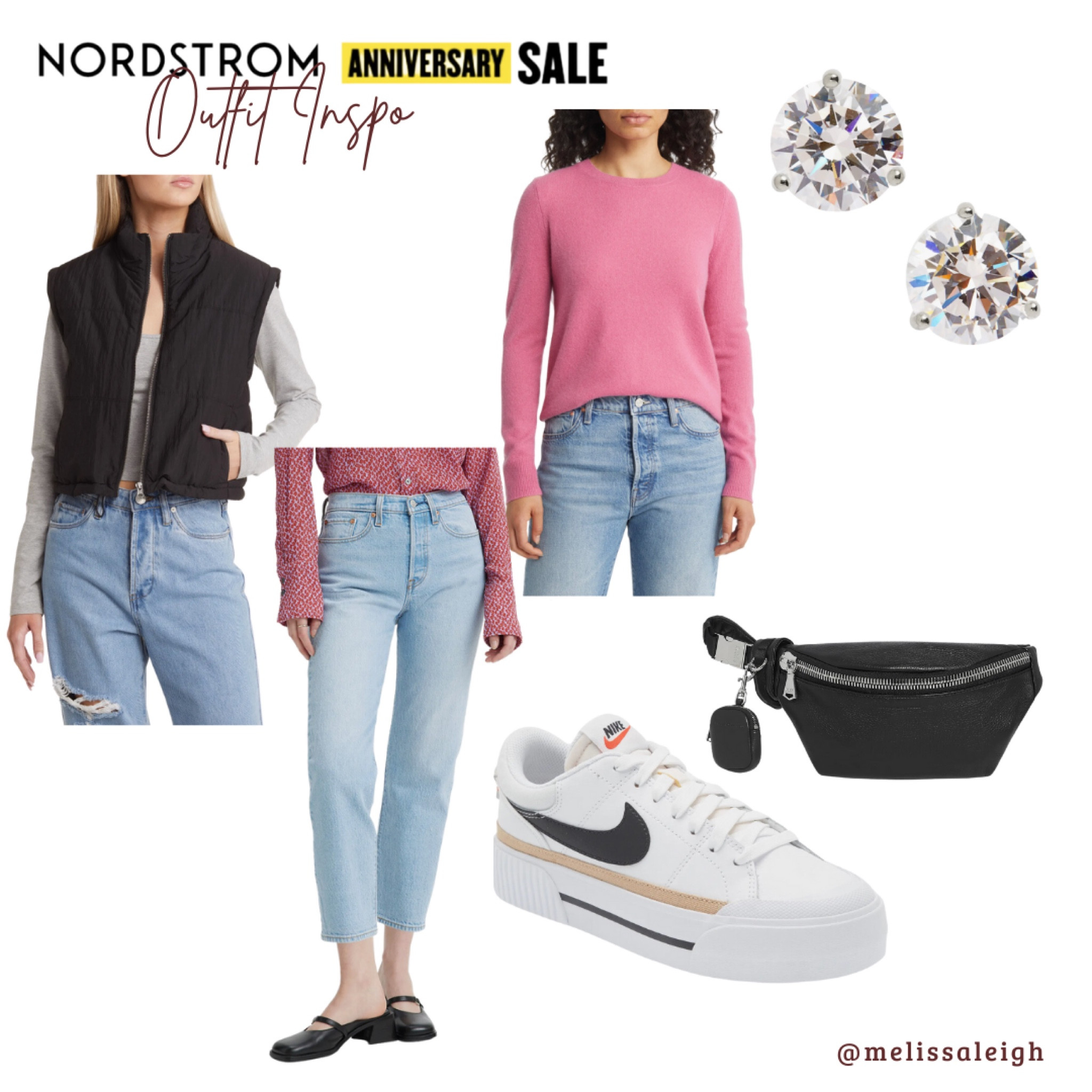 Nordstrom anniversary sale, Nordstrom, Nordstrom sale, n sale 2023, sale finds, fall fashion, fall style, staple items, casual outfit, cashmere pink sweater, puff sleeve vest, denim, Nike platform sneakers, belt bag, rhinestone studs 

#LTKxNSale #LTKSeasonal #LTKFind