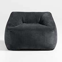 Charcoal Grey Organic Cotton Velvet Corduroy Kids Lounge Chair + Reviews | Crate & Kids | Crate & Barrel
