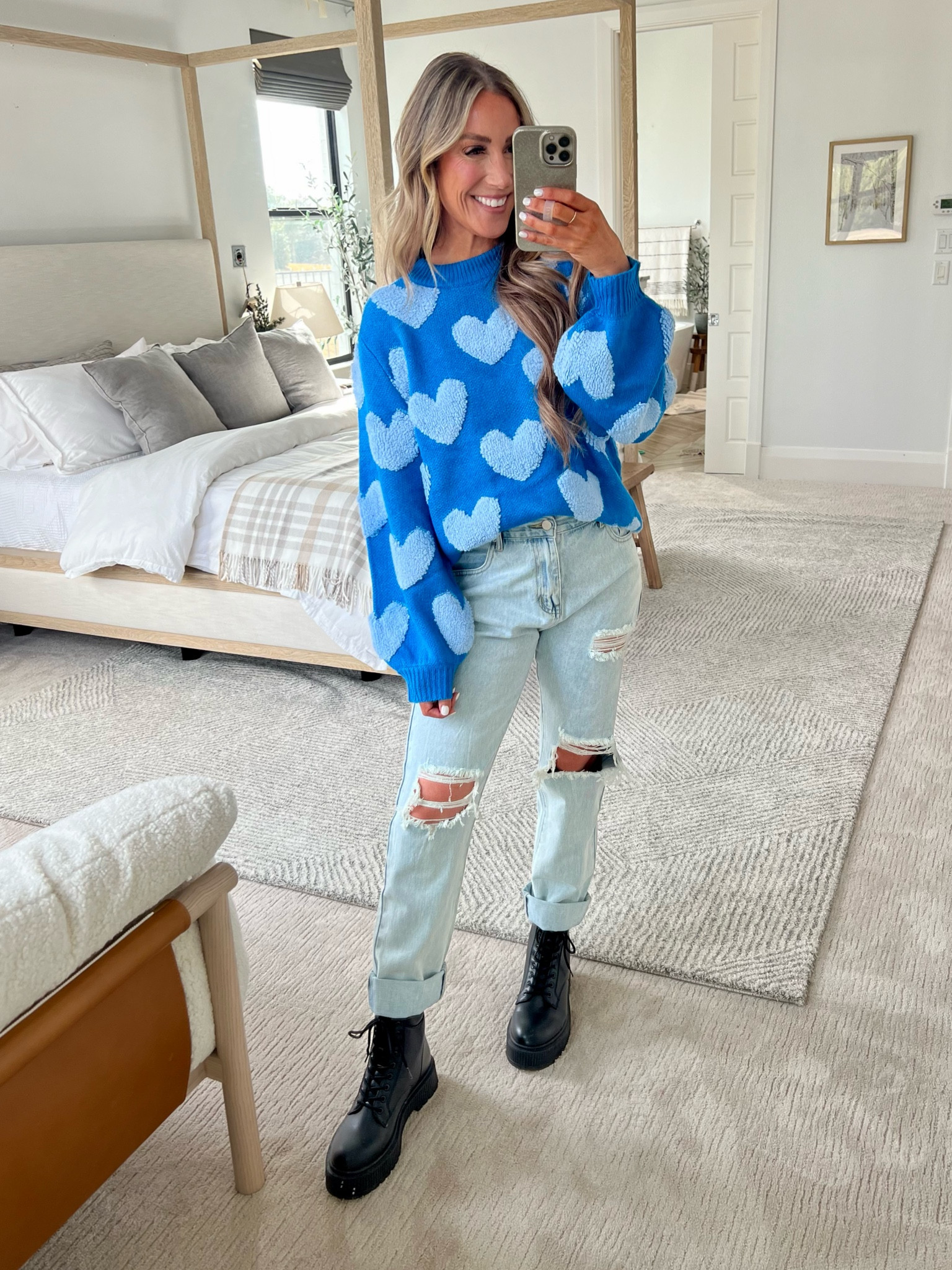 SARAHLIT Valentines sweater, sized up to medium for oversized fit 

#LTKshoecrush #LTKfindsunder50