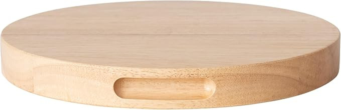 Bloomingville Round Rubberwood Cheese and Cutting Board with Handles, Natural | Amazon (US)