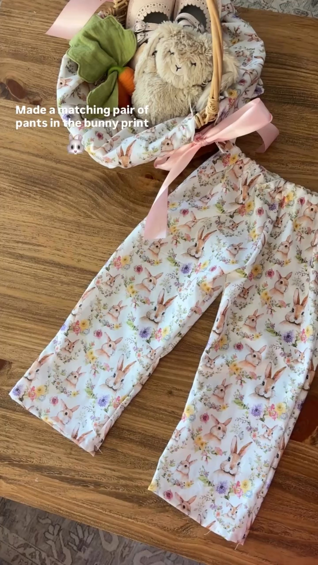 Made a matching pair of pants in the bunny print

#LTKmomlife #LTKKids #LTKdayinmylife