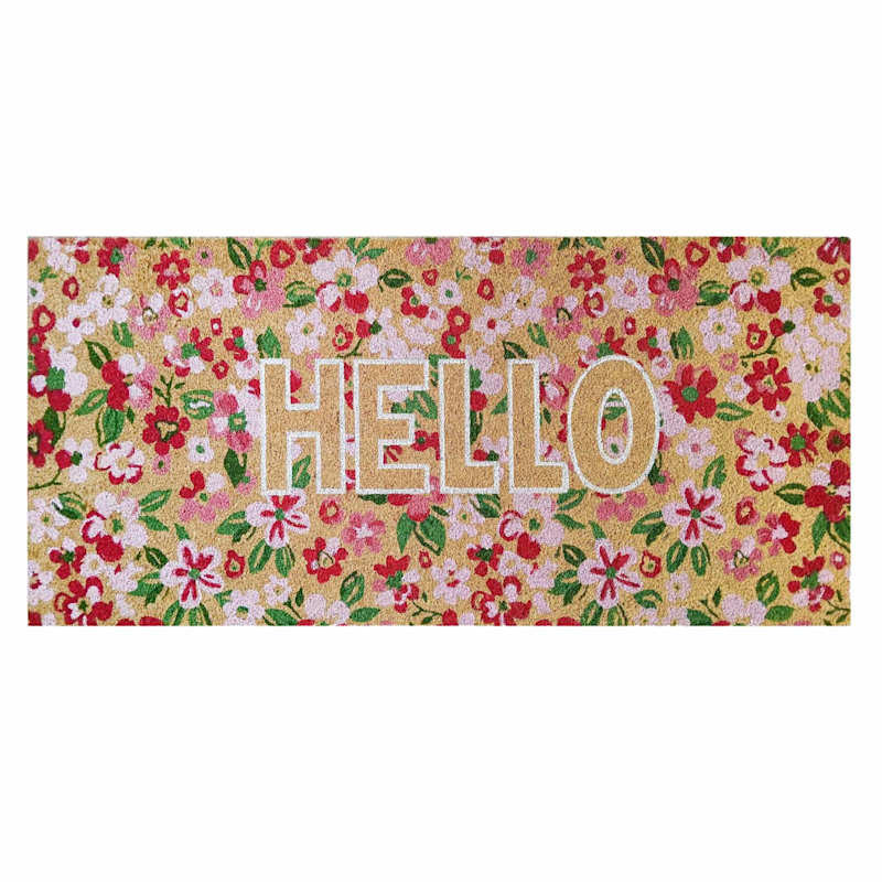 Hello Gardenia Coir Mat, 22x47 | At Home