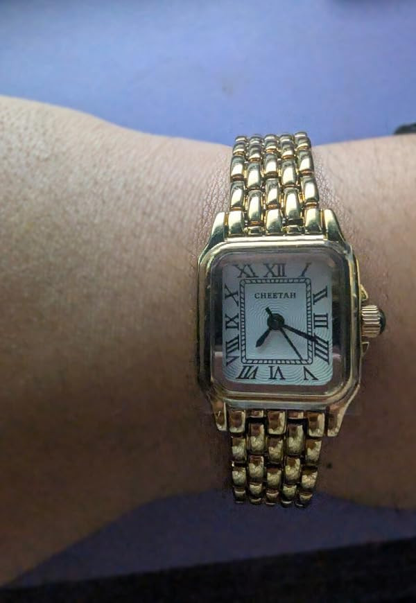 CHEETAH Gold Watches for Women with Small Vintage Bracelet, Rectangular Case Roman Dial | Amazon (US)