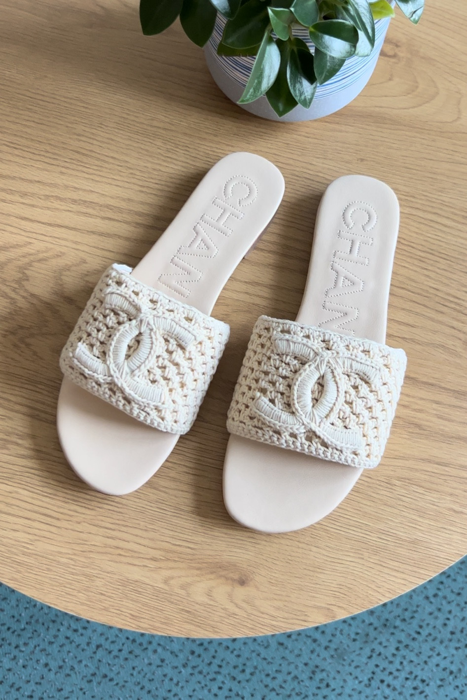 Chanel straw slides 
These are actually super nice quality, they are thick and comfy, true to Eur size 😊

#LTKShoeCrush #LTKFindsUnder50 #LTKStyleTip