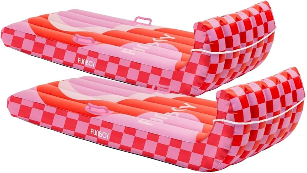 FUNBOY Winter Fun Inflatable Toboggan Snow Sled, Wave 2 Pack, Wave Two Pack | Amazon (US)