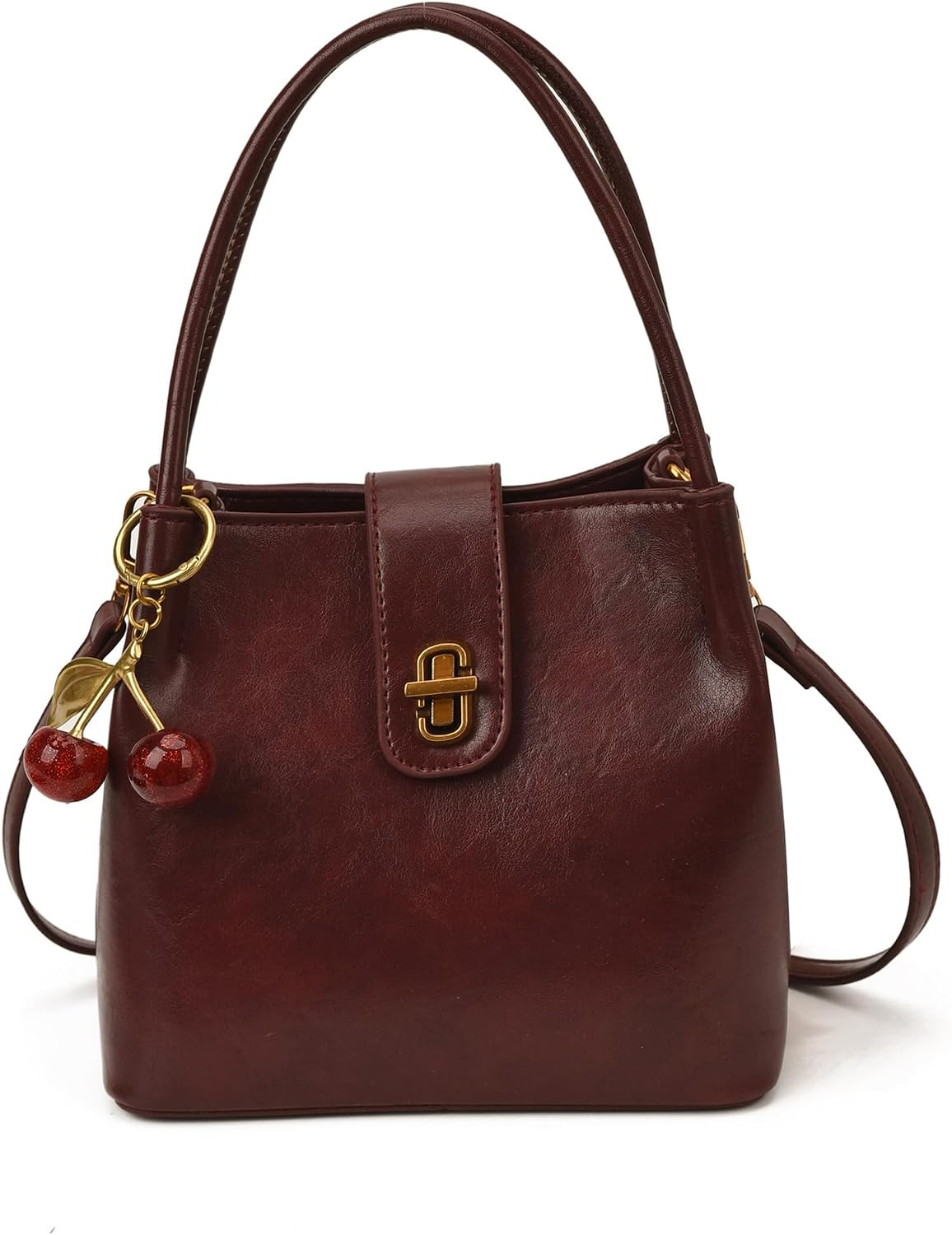 JYG Small Bucket Crossbody Purse for Women Vegan Leather Tote Shoulder Bag | Amazon (US)
