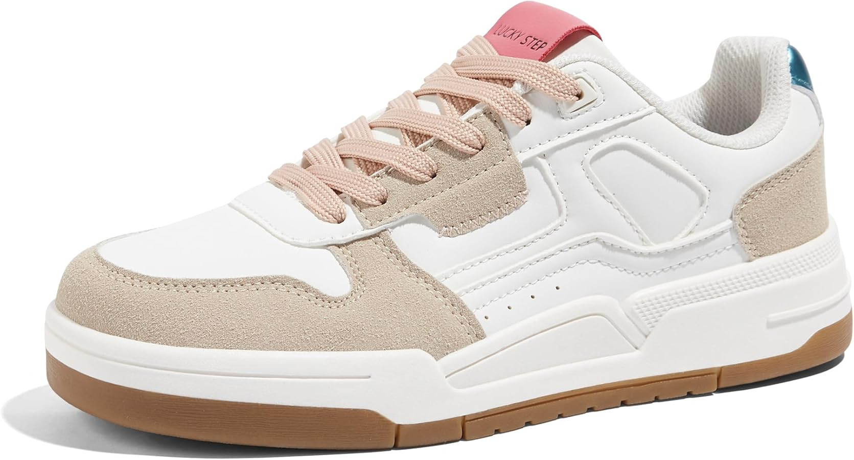 LUCKY STEP Women's Lace Up Fashion Casual Sneakers Low Top Walking Shoes Platform Comfort Non Sli... | Amazon (US)