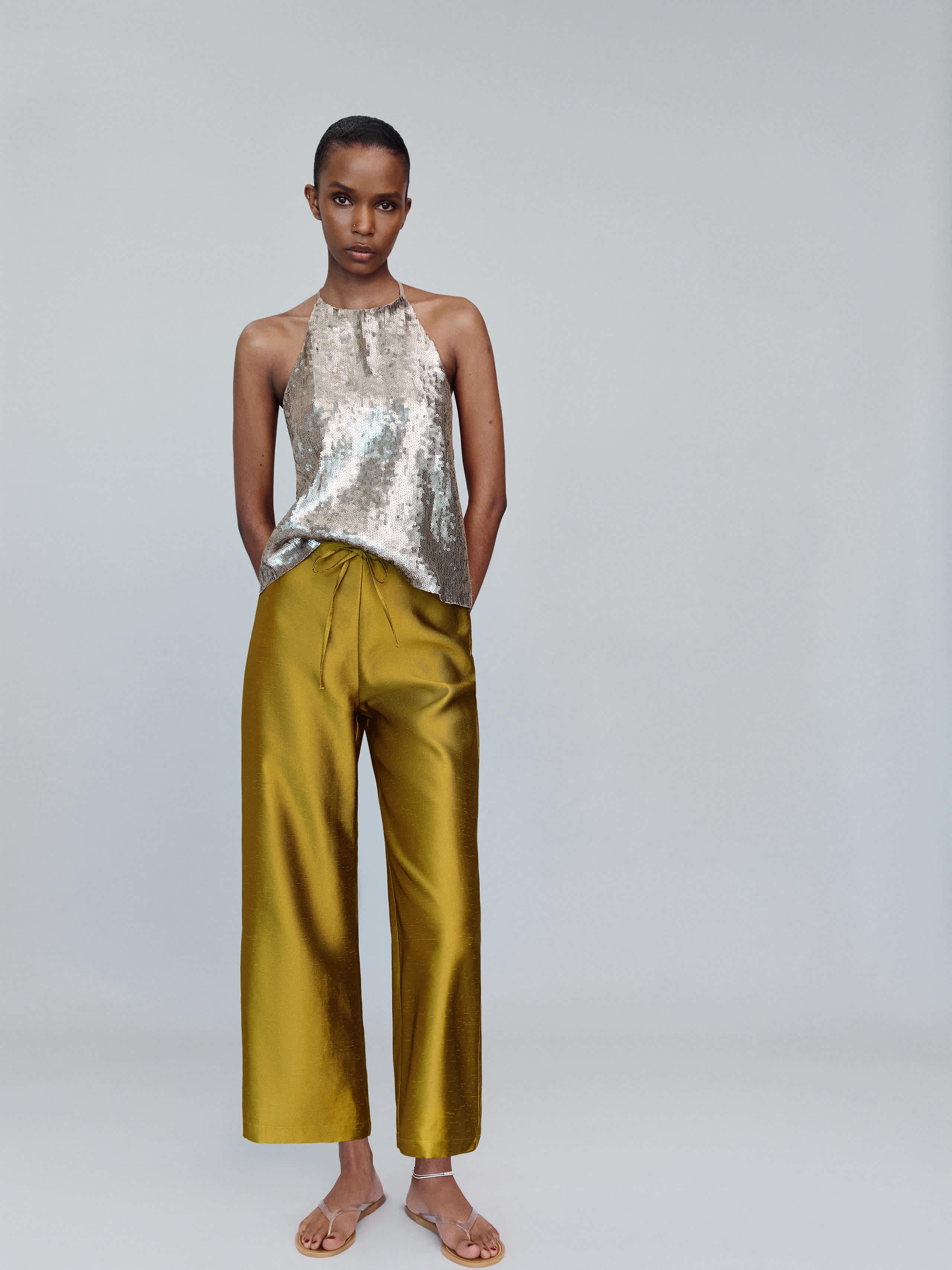 Reformation Olina Cropped Pant Green XS | Reformation (Global)