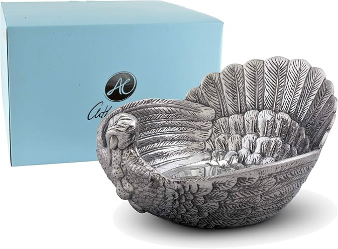 Arthur Court Serving Salad Bowl Turkey Large Thanksgiving Table Serving Bowl Fruit Bowl Statement... | Amazon (US)