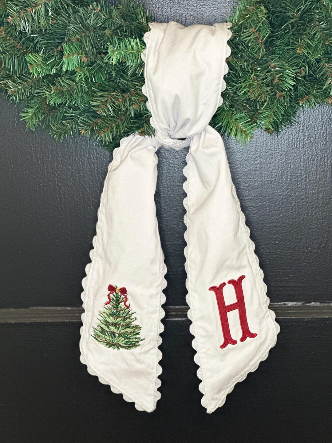 Christmas Wreath Sash, Various Colors - Etsy | Etsy (US)