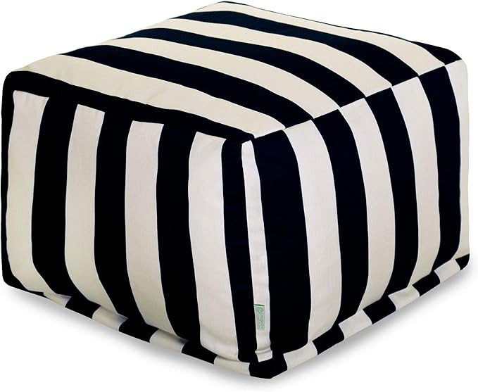 Majestic Home Goods Vertical Stripe-Black ottoman, pouf, cube, Large, | Amazon (US)