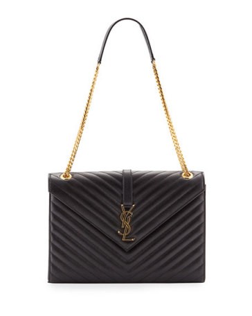 Saint Laurent V-Flap Large Monogram YSL Envelope Chain Shoulder Bag | Neiman Marcus