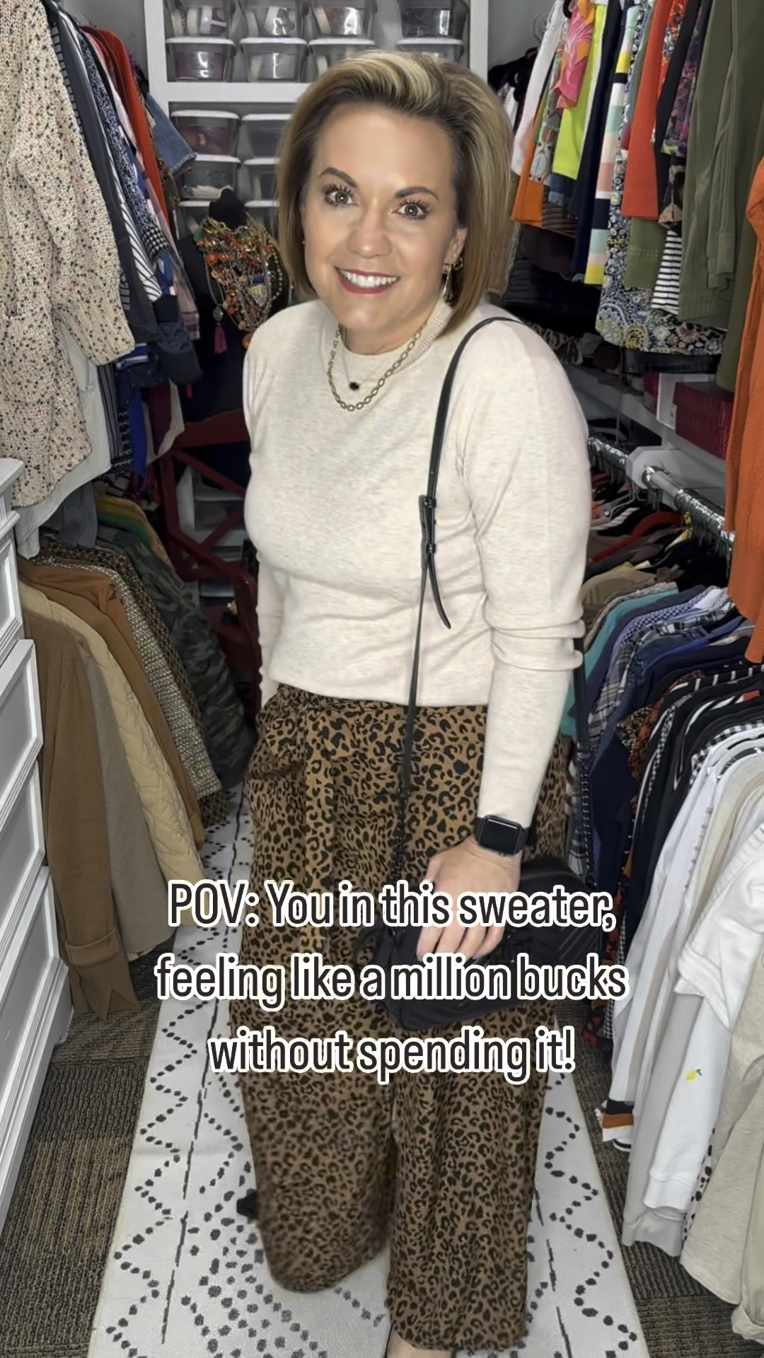 ✨ **Wrap Yourself in Luxury Without Breaking the Bank!** ✨ 

This stunningly soft sweater feels just like cashmere but at a fraction of the cost—perfect for staying cozy and chic this season! And the best part? It’s up to 25% Off for **Black Friday!** 🎉 I’ve paired it with fabulous leopard print wide-leg pants for a trendy twist, fun patent leather flats for that perfect pop, and layered necklaces to elevate the look. 

Whether you’re heading to brunch or running errands, this outfit is effortlessly stylish and ready for any occasion. Don’t miss out on this incredible deal—your wardrobe will thank you! 👜💖 

👉 Save this post for your next outfit inspiration. 

Comment “SHOP” below to get a DM with the link to my LTK! ⬇ 

⭐️⭐️ Don’t forget to follow me for the link! ⭐️⭐️ 

Soft sweater
Cashmere feel
Black Friday deal
Affordable fashion
Leopard print pants
Trendy outfit
Women’s fashion
Layered necklaces
Stylish flats
soft sweater
cashmere feel
Black Friday shopping
affordable fashion
stylish outfit
leopard print pants
cozy wear
fashion deals
self-care shopping
trendy look
layered jewelry
comfortable style
fashion essentials
holiday shopping
fashion finds
women’s clothing
casual chic
seasonal wardrobe
fashion savings
sweater weather

#CashmereFeel #BlackFridayDeals #AffordableFashion #SoftSweater #LeopardPrint #OOTD #FashionInspo #StyleGuide #TrendyOutfit #CozyVibes
#BlackFridayShopping #TreatYourself #CozyFashion #AffordableStyle #ad #FashionDeals #SelfCare #TrendyOutfit #LeopardPrint #ShopSmart #ComfortAndStyle #WardrobeRefresh #HolidayShopping #FashionFinds #CasualChic #SweaterWeather #FashionEssentials @arachcloz #arachcloz #blackfriday#cybermonday

#LTKFindsUnder50 #LTKCyberWeek #LTKSaleAlert